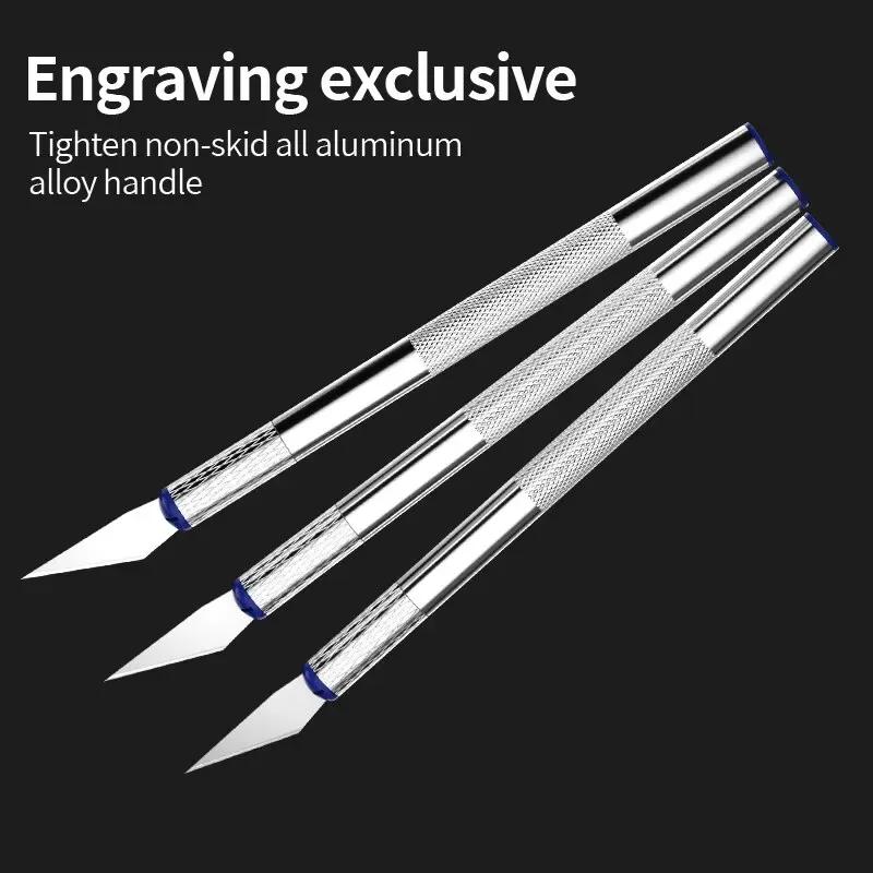 13Pc Metal Carving Knife Pen Style Art Seal Cutting Manual Combination Paper Cuttings Non-Slip Gadget DIY Precision Repair Tool