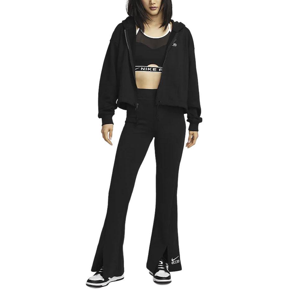 Nike Air High Waist Split Hem Slim Fit Casual Pants Women Bottoms Black FN1892-010