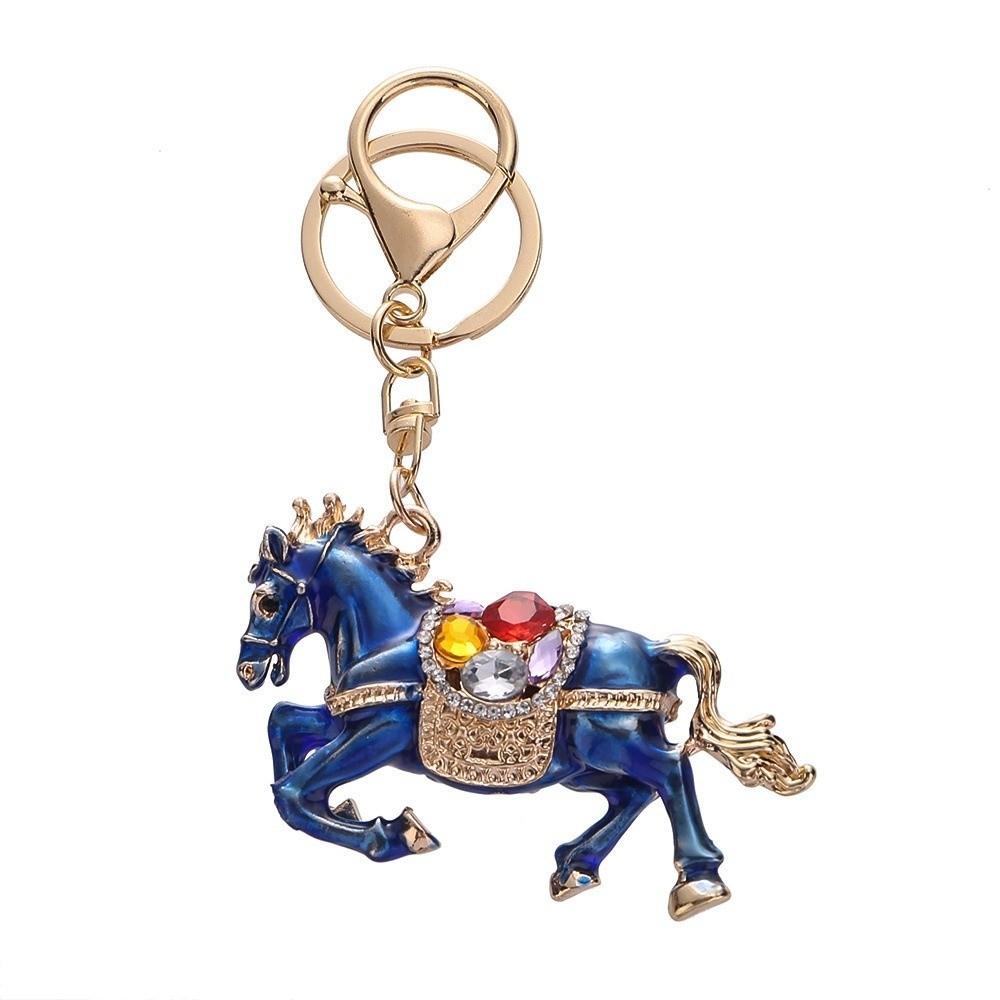 Three-dimensional Horse Keychain Oil Painting Bag Hanging Ornaments Bag Pendant Car Key Chain  Men