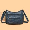 Dameveske i mykt skinn Mammaveske Flere rom Flere glidelåser Stor kapasitet Skulderveske Crossbody-veske