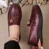 Style Ladies Loafers Ladies Leather Flat Shoes,simple and Classic Mom's Shoes  Anti-slip and Comfortable,free Shipping