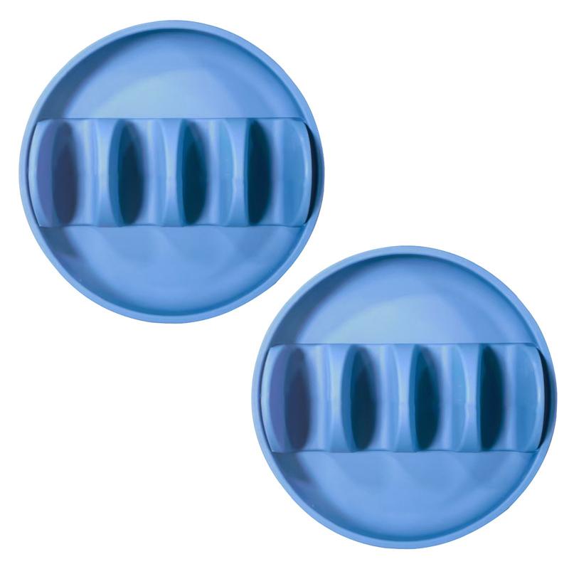 Silicone Taco Serving Tray Set of 2 Multi-Slot Non-Slip Holder for Soft Hard Tacos Dishwasher Safe Kitchen BBQ Versatile Plates