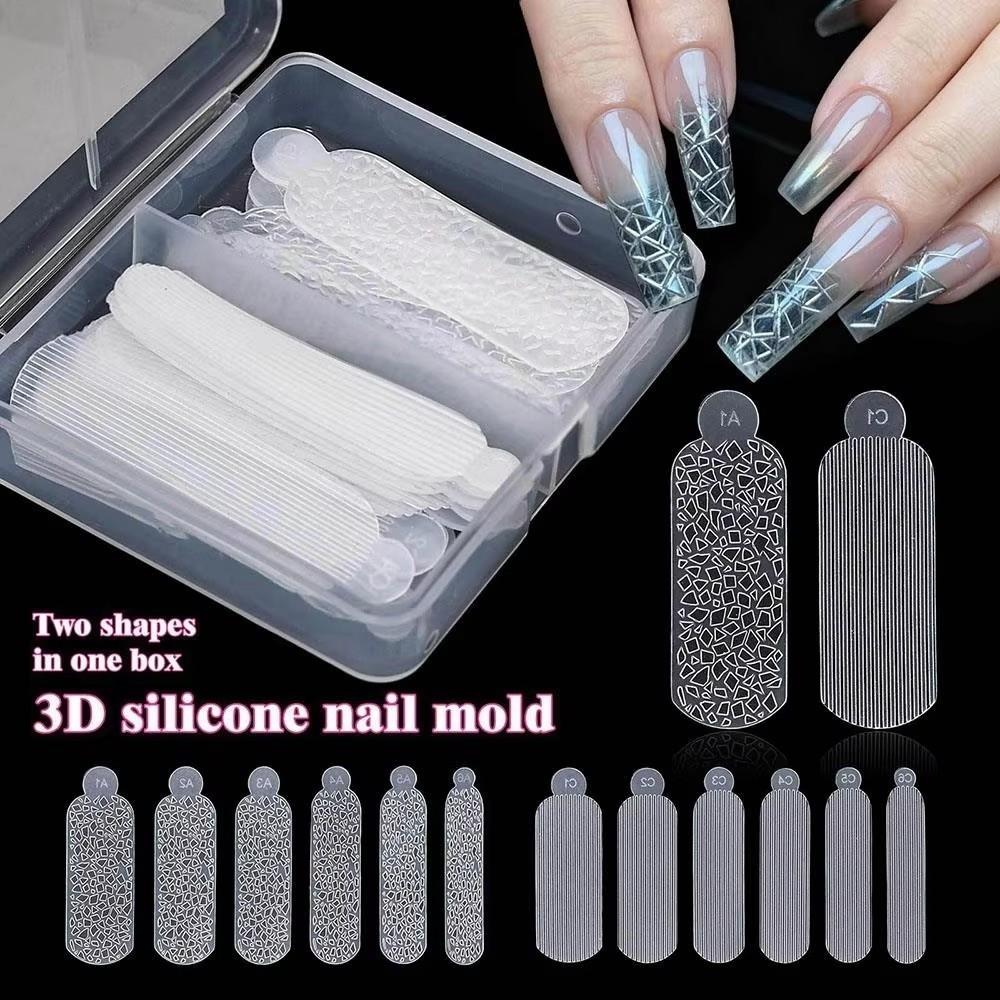 24PCS Snowflake Nail Crystals Molds Leopard Nail Art Molds  for Profional Use in Nail Salons