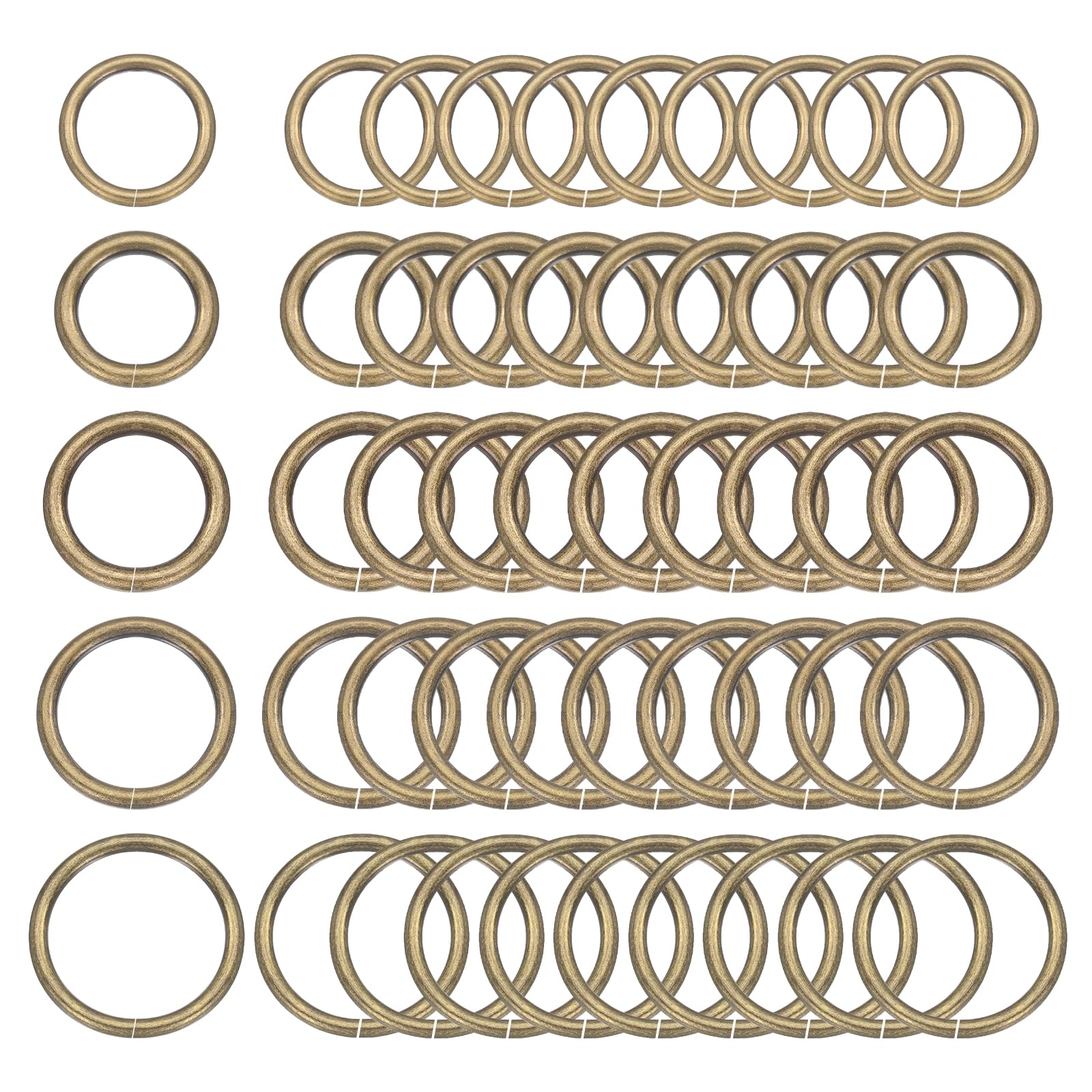 

50pcs O Ring Buckles ID Thickness Zinc Alloy Opening O Ring Clasp Clips for Craft Key Ring Bag Strap Belt DIY Accessories Bronze [uxcell]