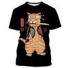 Uomo Donna Top Samurai Cartoon Animal 3D Printing Tees T-shirt streetwear a maniche corte fresca stile Harajuku divertente quotidiana