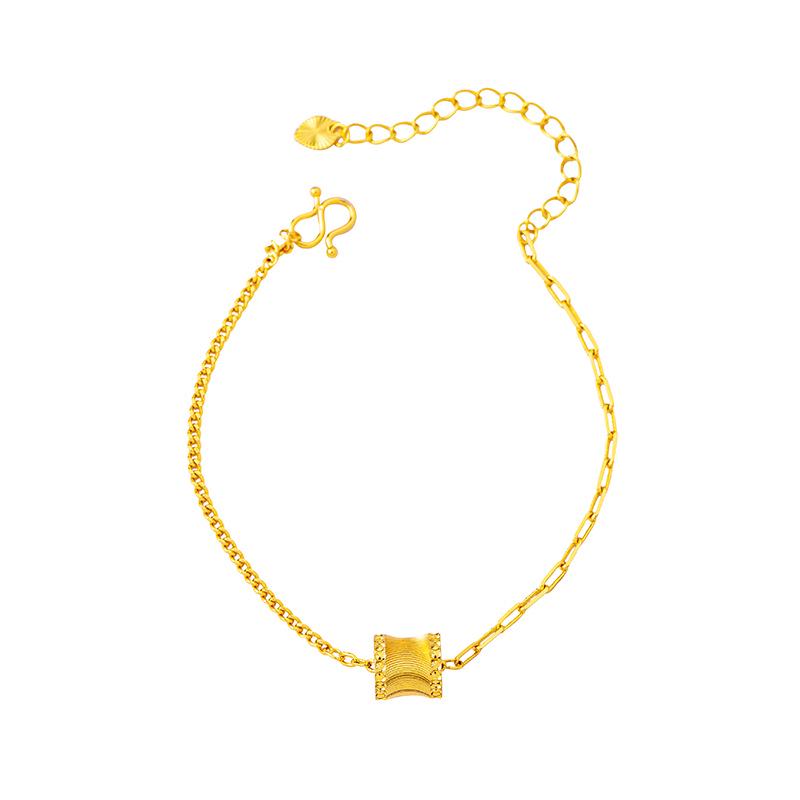 Cat Eye Waist Necklace & Vietnam Sand Gold Bracelet Set – Long-Lasting Color