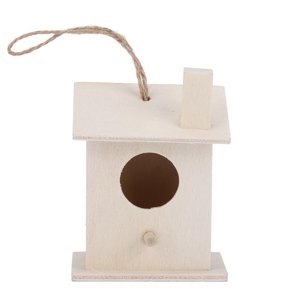 4 Stück Innovative Hängende Holz-Vogelhaus-Nester Ornament für Outdoor-Garten-Hof-Dekoration