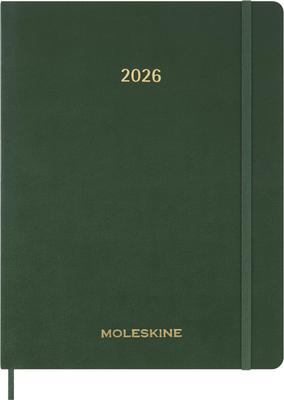 Moleskine 2026 Essential Weekly Diary, 12-Month Planner, Starting In January, Vertical, XXL Size (22cm X 28cm), Myrtle Green, DSESNK1512WN7Y26