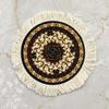1PC Multi-Use Heat-Resistant Coaster Artisanal Round Durable Mat Non-Slip Ethnic Style Bohemian Coffee Washable 10cm