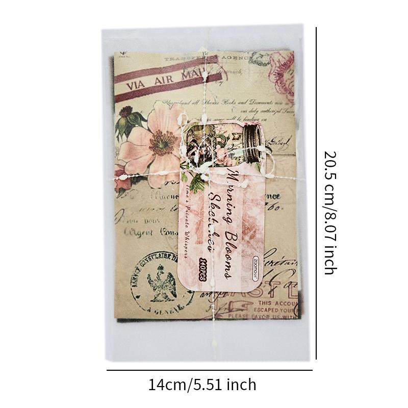 Vintage Scrapbook Stickers Set 140 Sheets Mixed Paper Material, Handmade Journal Supplies Perfect DIY Crafts and Bullet Journals