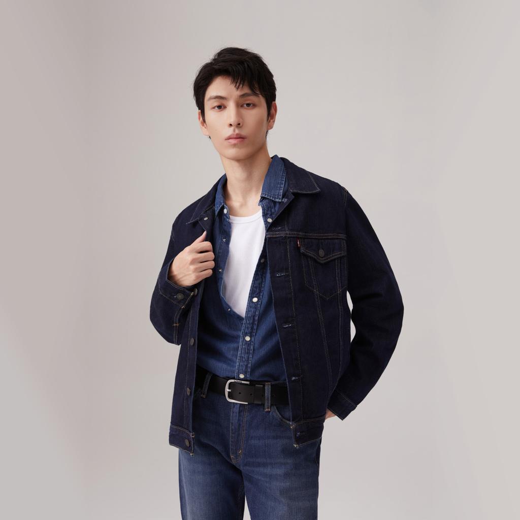 Giacca di Jeans Levis SS22 Monocolore Monopetto Unisex Capospalla Nero 72334-0134