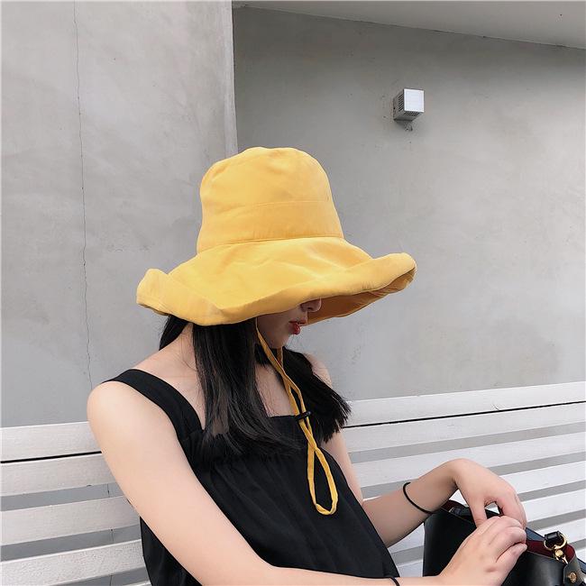 Japanese Style Wide Brim UV Sun Visor Hat for Women - Spring, Summer, Autumn Casual Bucket Hat