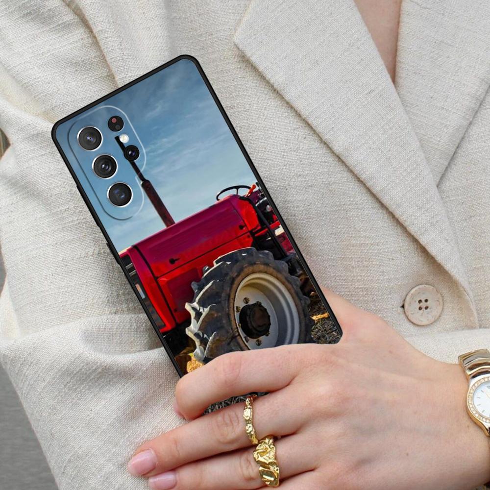 Red Tractors Car Cell Phone Case for Samsung Galaxy S26 Ultra S25 S24 S23 S22 S21 S20 Note10 Cover