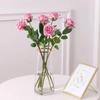 Silicone Rose Twig Artificial Flowers Decorations for a 44 cm Vase - Pink