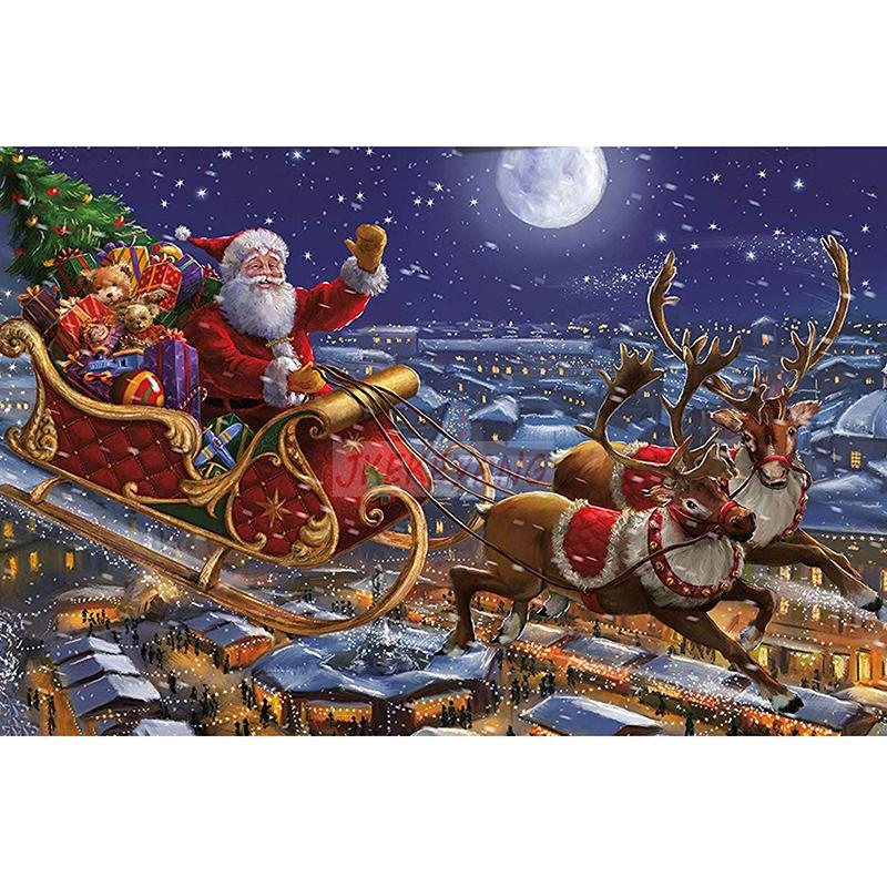 DIY 5D Diamond Painting Santa Claus Diamond Embroidery Winter Snow Tree Cross Stitch Full Round Drill Mosaic Christmas Gift