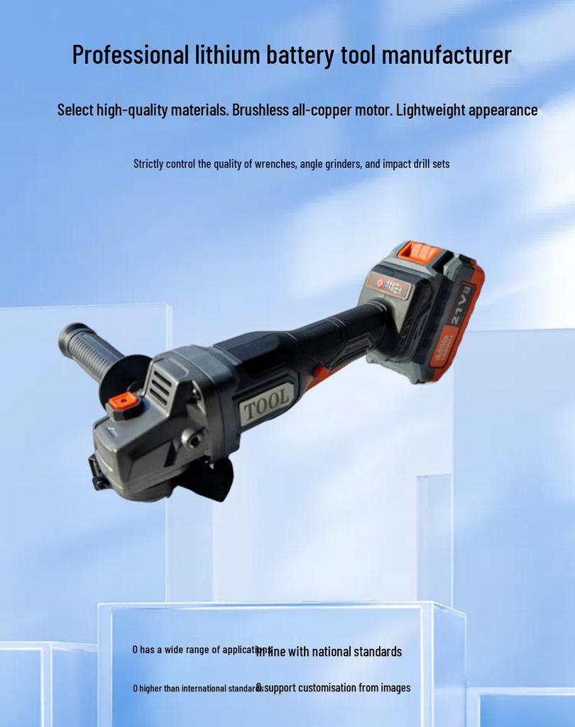 Rechargeable Brushless Angle Grinder - High Power Multi-Function Tool for Cutting, Grinding, and Polishing