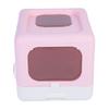 Foldable Cat Litter Box Large Size Top Entry Anti Splashing Enclosed Kitty Litter Box for Home Pink