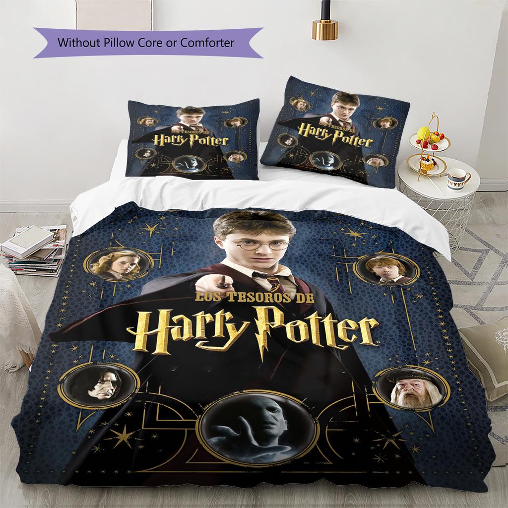 Set Copripiumino Trapuntato con Fantasia Salvatore Potter Federa Decorazione per la Casa Regalo (1 * copripiumino + 2 * federa, senza nucleo)