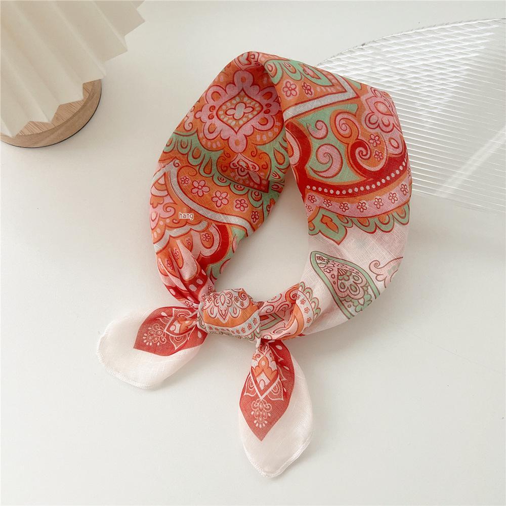 58 Baumwolle Leinen Seide Halstuch - Damen Vielseitiges Atmungsaktives Modeaccessoire für Frühling, Sommer, Herbst. Perfekt als Haarband oder Dekoration.