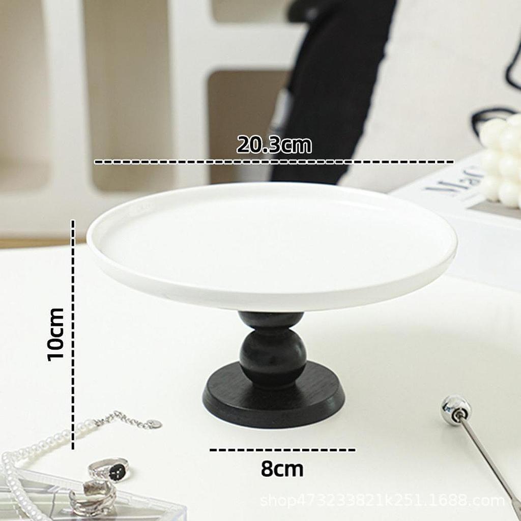 Decorative Cake Stand Ceramic Pedestal Platter Elevated Fruit Tray Cupcake Display for Kitchen Table Decor