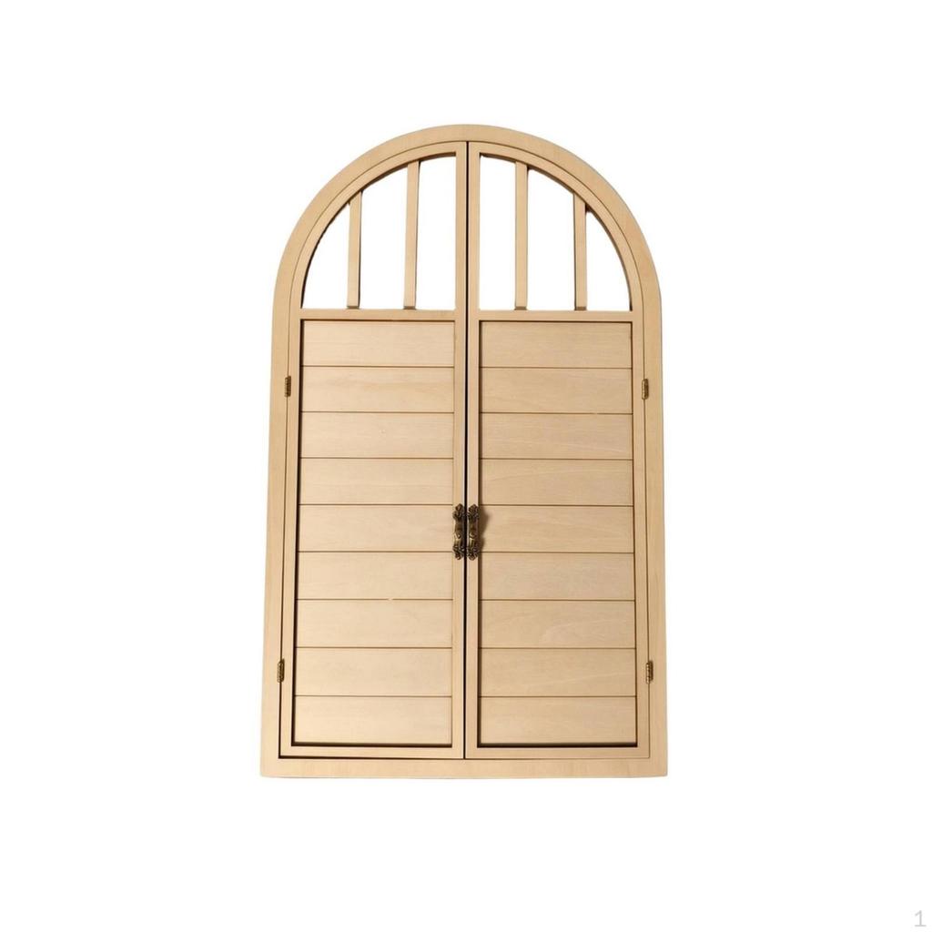 Miniature Wooden Door Unpainted Dollhouse Paintable Toy for Hobbyists, Collectors,