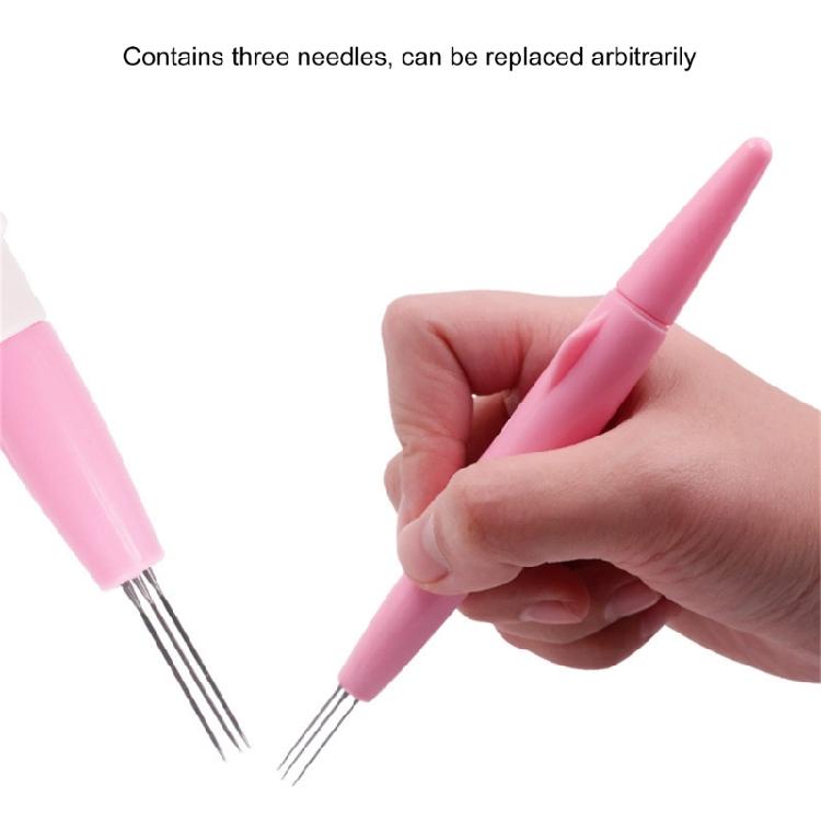 Felting Needle Handle with 3 Felting Needle Embroidery Punching Pen Three Needle Felting Handle for Wool Felted Toy