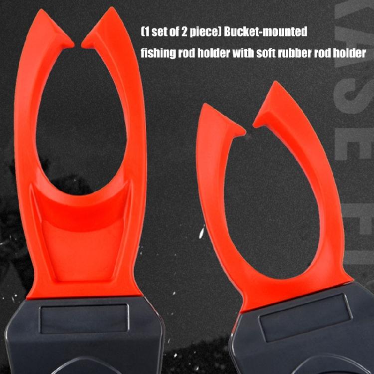 2pcs Fishing Bucket Rod Holder Features Soft Rubber Cushions Easyly Attachment Without Tool Durability Support