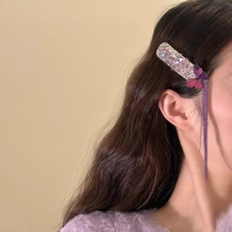 Elegant Tassels Hair Clip For Women Girls Versatile Alloy Long Tassels Hair Accessories  Simple Broken Hair Clip Gifts