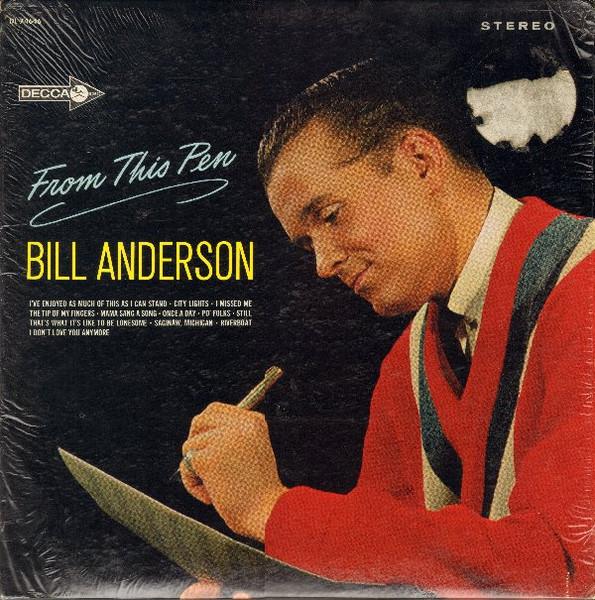 

LP Record BILL ANDERSON - From This Pen DL74646 Decca 1965 UK Folk Used