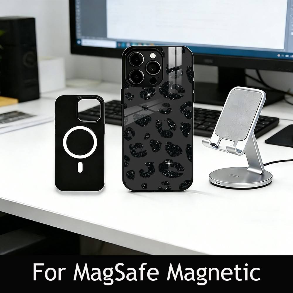 Leopard print Phone Case For iPhone17,16,15,14,13,12,11 Plus,Pro Magnetic with Magsafe Wireless Charging