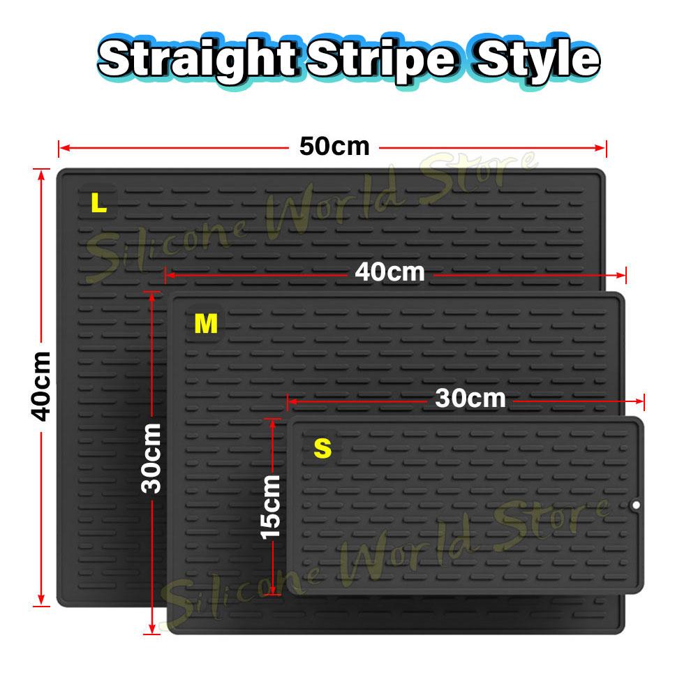 SW 1PC Wave Groove Drain Silicone Pad Multi Functional Draining Mat Kitchen Tableware Anti Slip Drying Mat Heat Insulation Pad