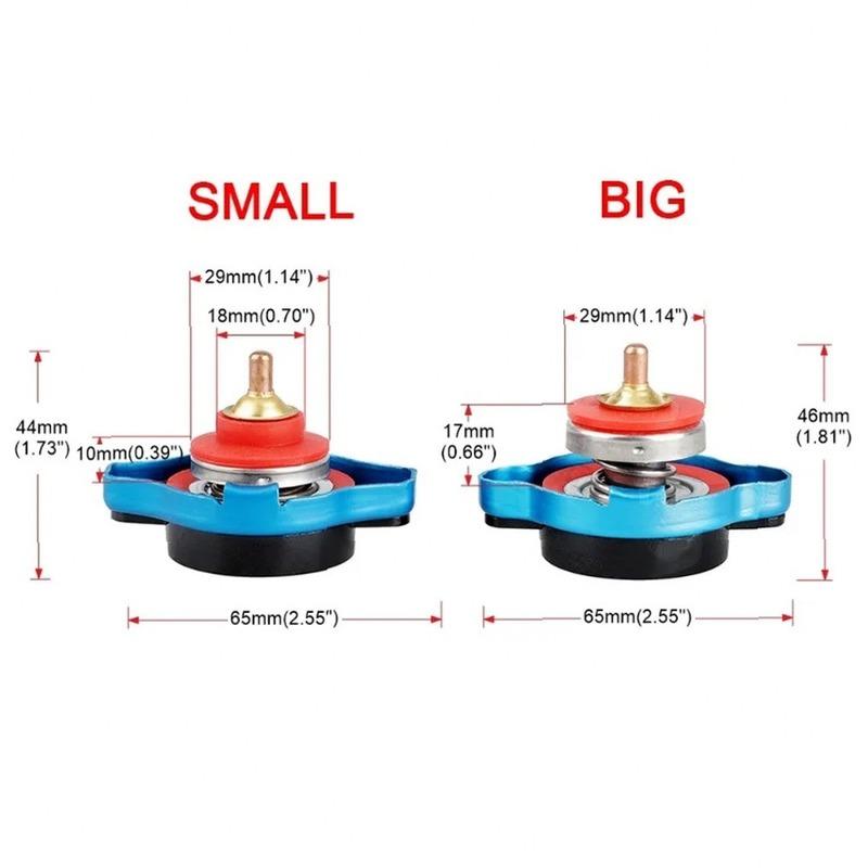 Thermost Radiator Cap Tank Cover Water Temperature Gauge 0.9Bar 1.1Bar 1.3 Bar Cover Racing Car Big or Small Head