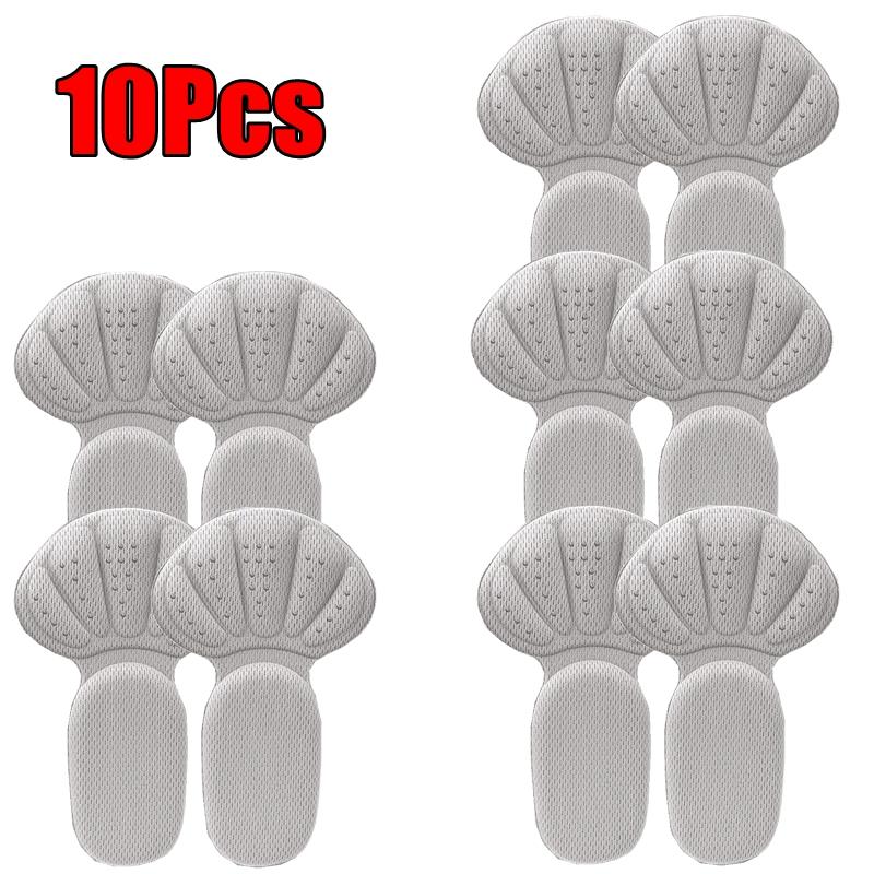 10Pcs Heel Stickers Sneakers Heel Protection Feet Pads Pain Relief Size Reducer Non-slip Shoes Insoles T-Shaped Foot Care Pad