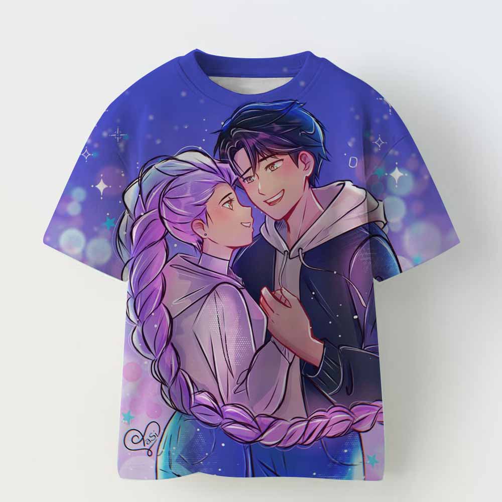Children T-shirt for Boys Girls Fashion Anime Movie Tees Kids KPop Demon Hunters Huntrix Funny Short Sleeve T Shirt Gifts