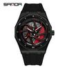 Sanda Men's Waterproof Alloy Car Wheel Design Silicone Wristwatch