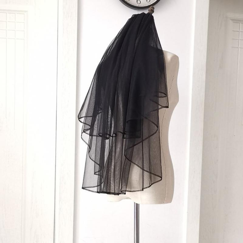 Mesh Veil Headpiece Black Tulle Veil Headwear for Halloween Party Carnival Vintage Cosplay Headpiece Party Supplies