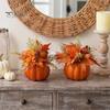 Urlaubsparty Tischdekoration Herbstkürbis Ornament, Künstlicher Schaumstoff mit Blume, Ahorn Innen Halloween Akzente Blätter, Beere für Herbsternte