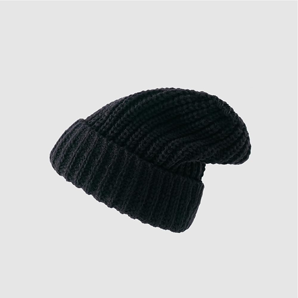 Shefun Knit Perfect for and Warm for Skiing and Plus Thick JP235 Men's Beanie, Commuting, Fall, Winter, Snowboarding, Sizes, Slimming, Soft, Wool,