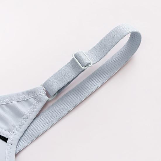 Sutiã feminino sem fio macio respirável anti-agarramento seios strass decoração elástico fecho nas costas suporte alça de ombro larga sutiã mãe de meia idade