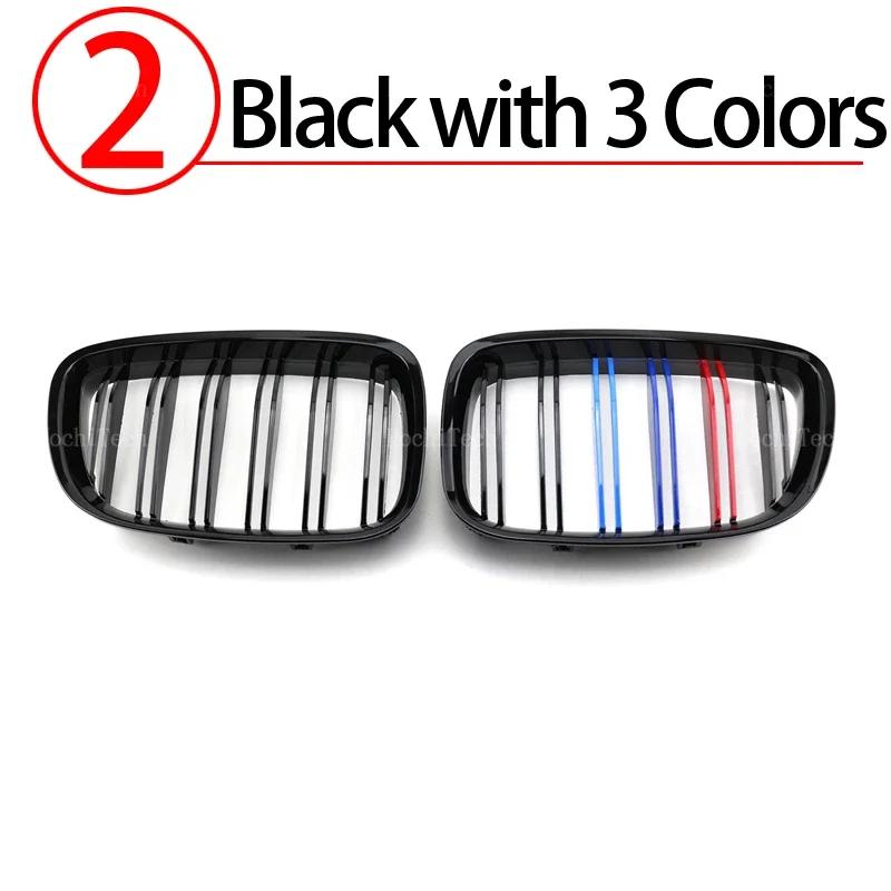 Grilles noires brillantes à Double lattes pour pare-chocs avant, Grilles de course de Sport pour BMW série 5 GT F07 2010 – 2015