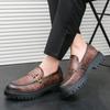 Fashion Quality Men Slip on Leather Casual Shoes Moccasins Men Thick Soled Loafers Leather Summer Shoe Men Business Driving Formal Shoes