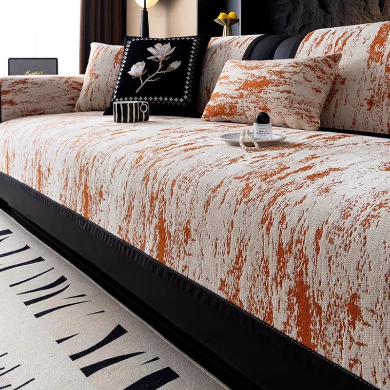 Anti Cat Scratch Sofa Cover for Living Room Chenille All Seasons Universal Couch Slipcover Non-slip Retro Jacquard Couch Cushion