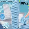 5Pairs Summer Cool Feeling Sports Insoles Shoe Insert for Men Women Sweat-absorbing Breathable Outdoor Barefoot Shoe Liners
