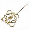 Excellent LOEWE Brooch ANAGRAM Logo Gold Women Used