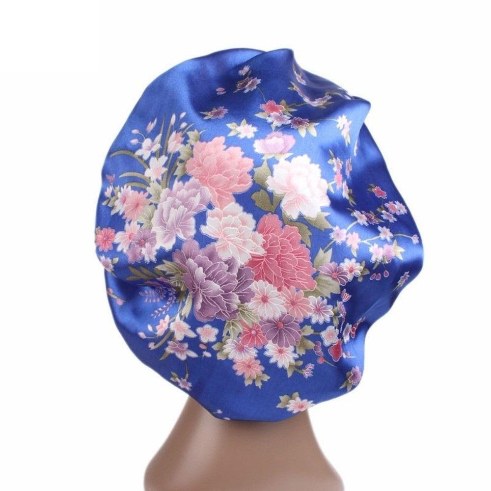 Elastic Wide Band Satin Sleep Bonnet Hair Loss Cover Bath Hair Cap Night Cap  Hair Wrap Accessories