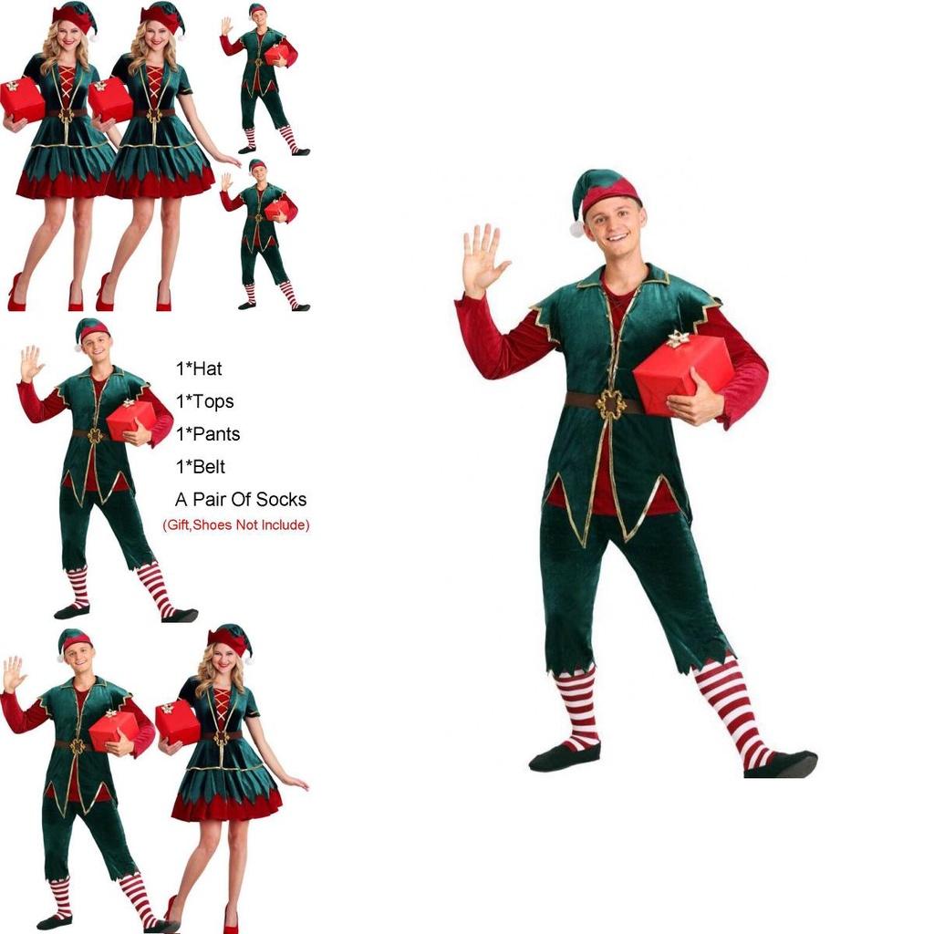 Durable Christmas Costume For Couples With Fashionable Style And Soft Velvet Feel