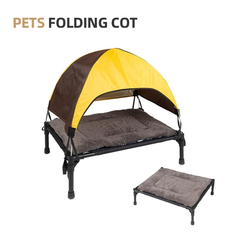 Outdoor Camping Dog Tent,Elevated-Dog Bed with Removable Canopy-Portable Cooling Raised Pet Cot Bed for Dogs and Cats