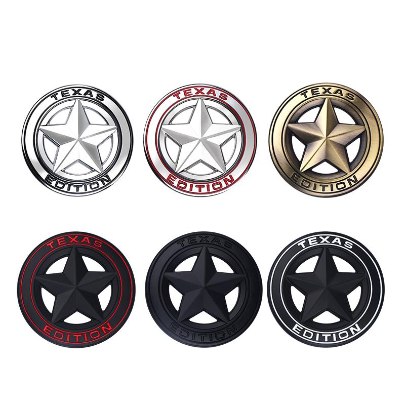 3D Metal TEXAS EDITION Pentagram Emblem Badge Sticker Car Styling Body Trunk Decal For Jeep Wrangler Grand Cherokee Trail Hawk ALT1