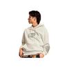 Skechers Retro Letter Print Hooded Long Sleeve Sweatshirt Unisex sweatshirt Cotton-Candy-White L323U081-0074