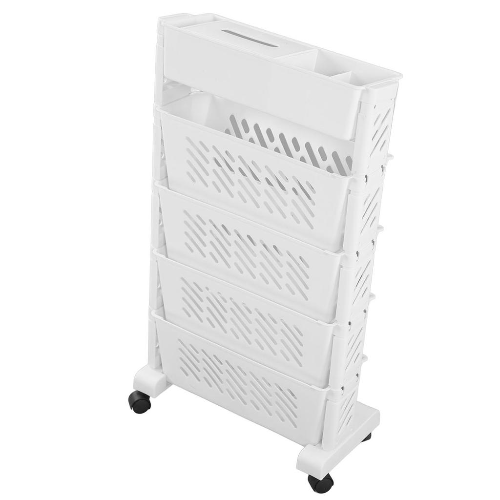 White Storage   Shelf Removable Plastic Movable Bookshelf for Home Study Room